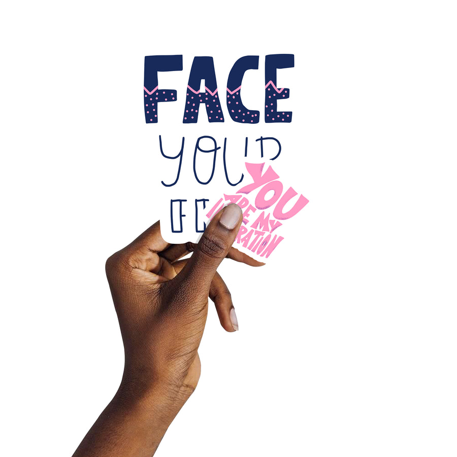 Sheet of 5 -Back to School:  Be Unique Minis        -   Removable    Adhesive Decal