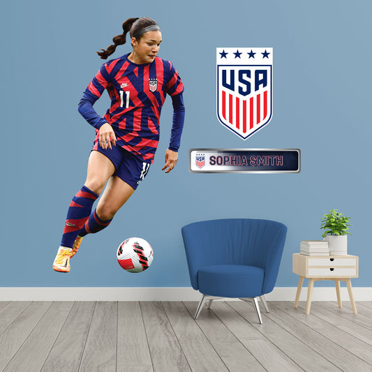 Sophia Smith 2022 RealBig        - Officially Licensed USWNT Removable     Adhesive Decal