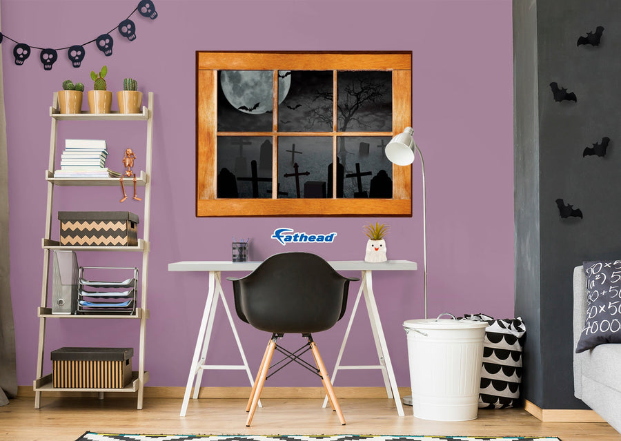 Halloween:  Midnight Icon Instant Windows        -   Removable Wall   Adhesive Decal