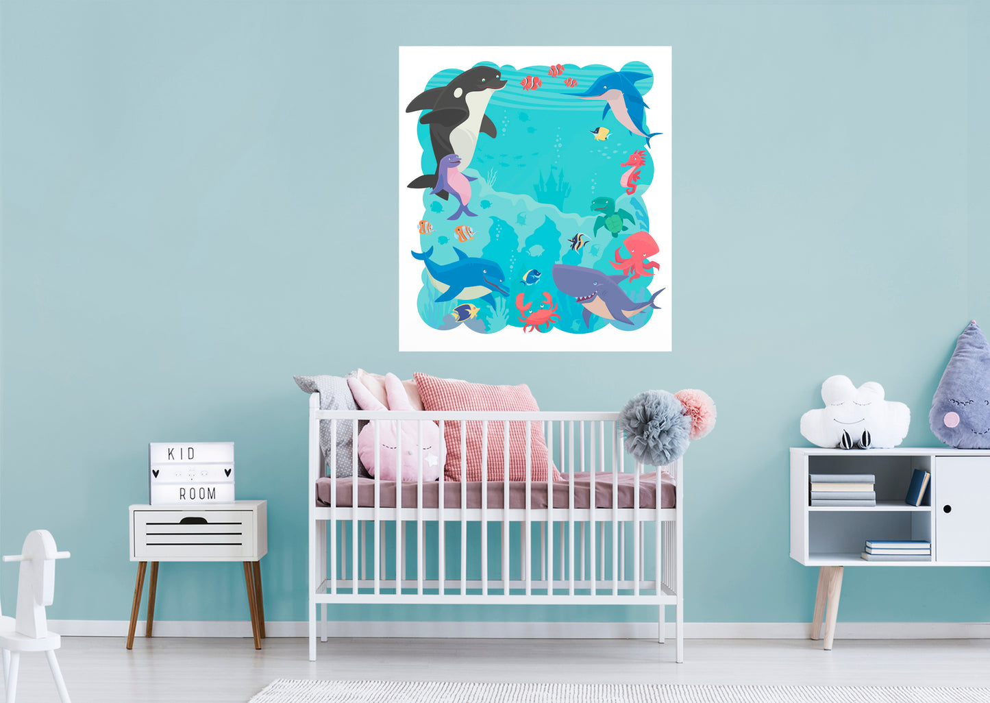Nursery:  Underwater Dry Erase        -   Removable Wall   Adhesive Decal