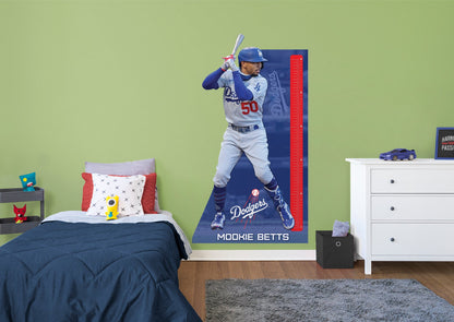 Los Angeles Dodgers: Mookie Betts  Growth Chart        - Officially Licensed MLB Removable Wall   Adhesive Decal