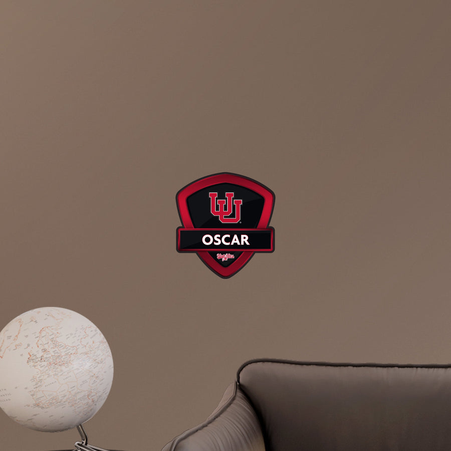 Utah Utes - Badge - With Personalized Name - Official NCAA - Vinyl Transfer Decal