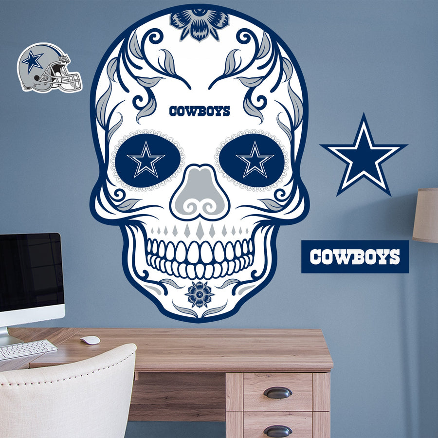 Dallas Cowboys - RealBig Skull Collection - Official NFL - Reusable Vinyl Wall Decals