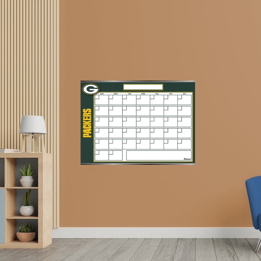 Green Bay Packers - Dry Erase Calendar - Official NFL - Reusable Vinyl Wall Decal