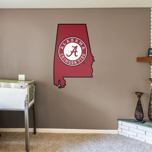 Alabama Crimson Tide: State of Alabama - Officially Licensed Removable Wall Decal