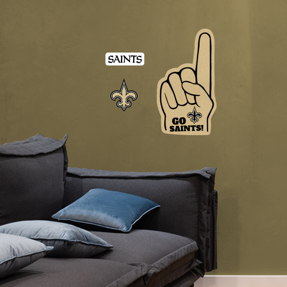 New Orleans Saints: Foam Finger - Officially Licensed NFL Removable Adhesive Decal