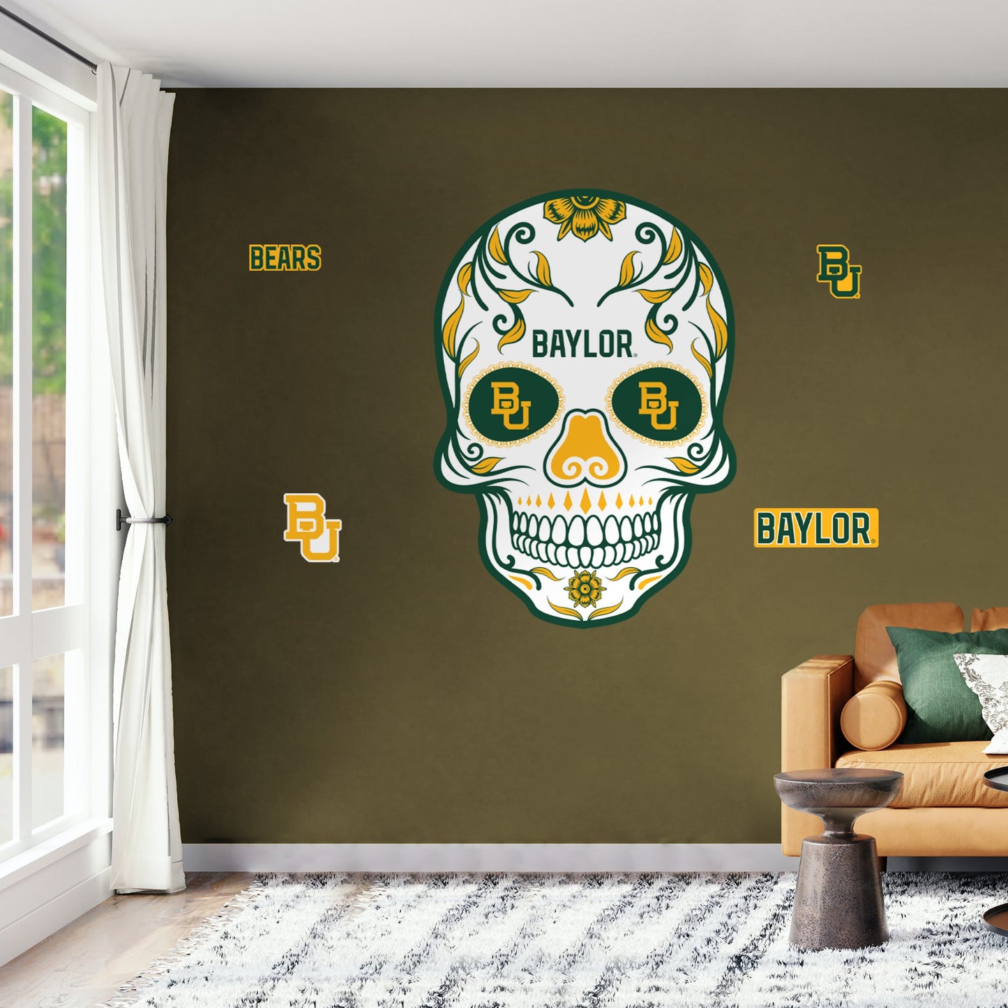 Baylor Bears: Skull - Officially Licensed NCAA Removable Adhesive Decal