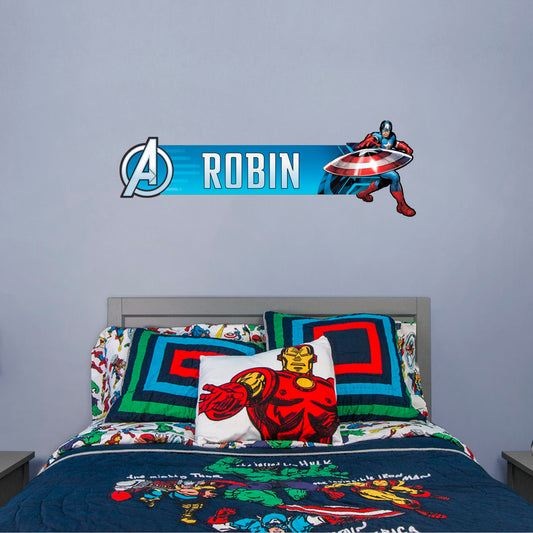 Captain America: Personalized Name - Officially Licensed Removable Wall Decal