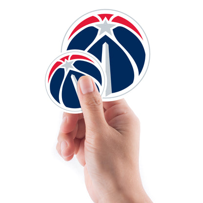 Sheet of 5 -Washington Wizards:  2021 Logos Mini        - Officially Licensed NBA Removable Wall   Adhesive Decal