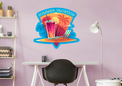 Seasons Decor: Summer Vacation Icon        -   Removable     Adhesive Decal