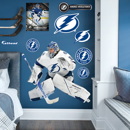 Tampa Bay Lightning: Andrei Vasilevskiy         - Officially Licensed NHL Removable     Adhesive Decal