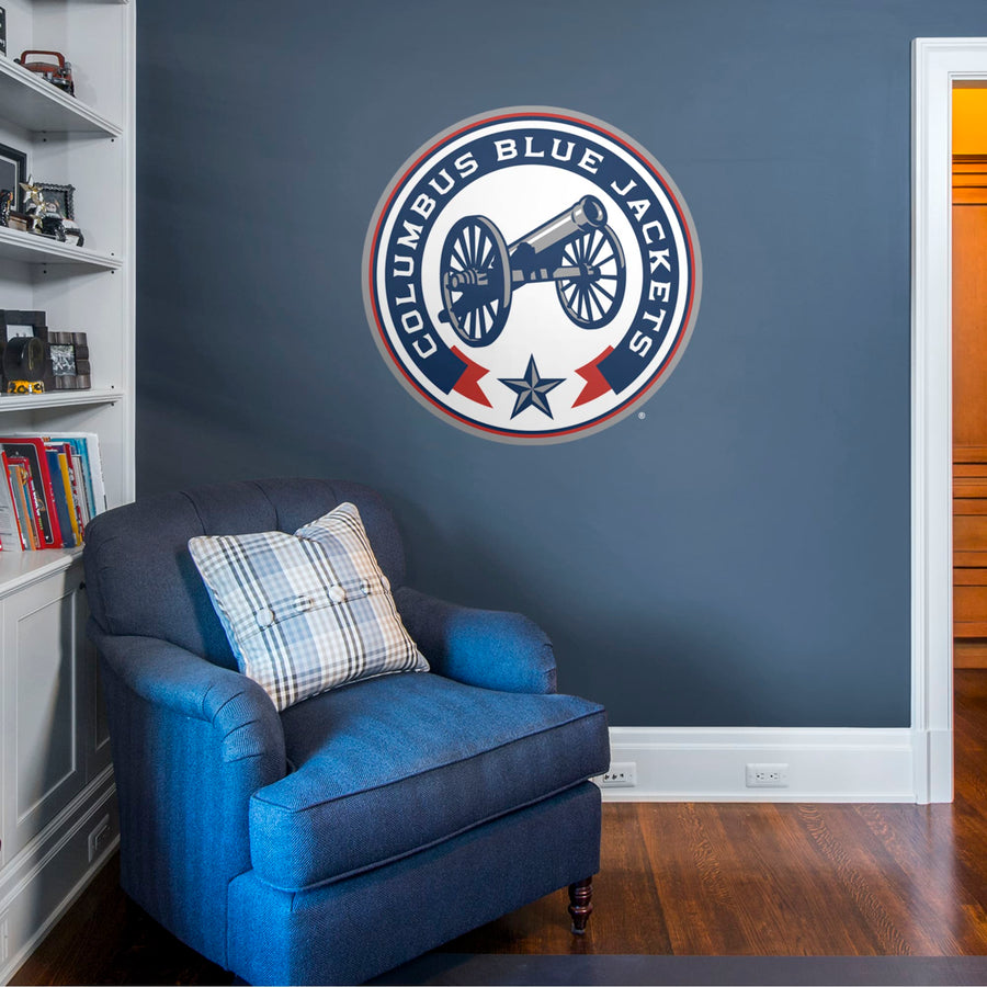 Cannon Logo - RealBig Collection - Official NHL - Columbus Blue Jackets - Reusable Vinyl Wall Decals