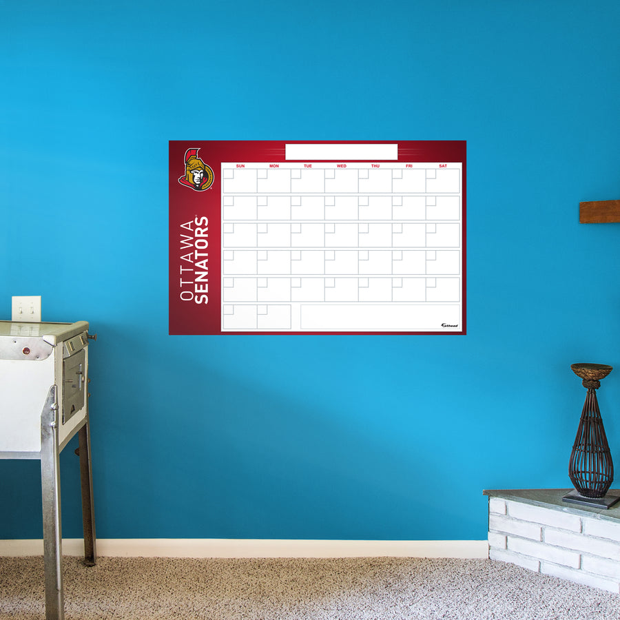 Ottawa Senators - Dry Erase Calendar - Official NHL - Reusable Vinyl Wall Decal