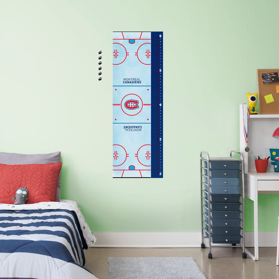 Rink - Growth Chart - Official NHL - Montreal Canadiens - Reusable Vinyl Wall Decal