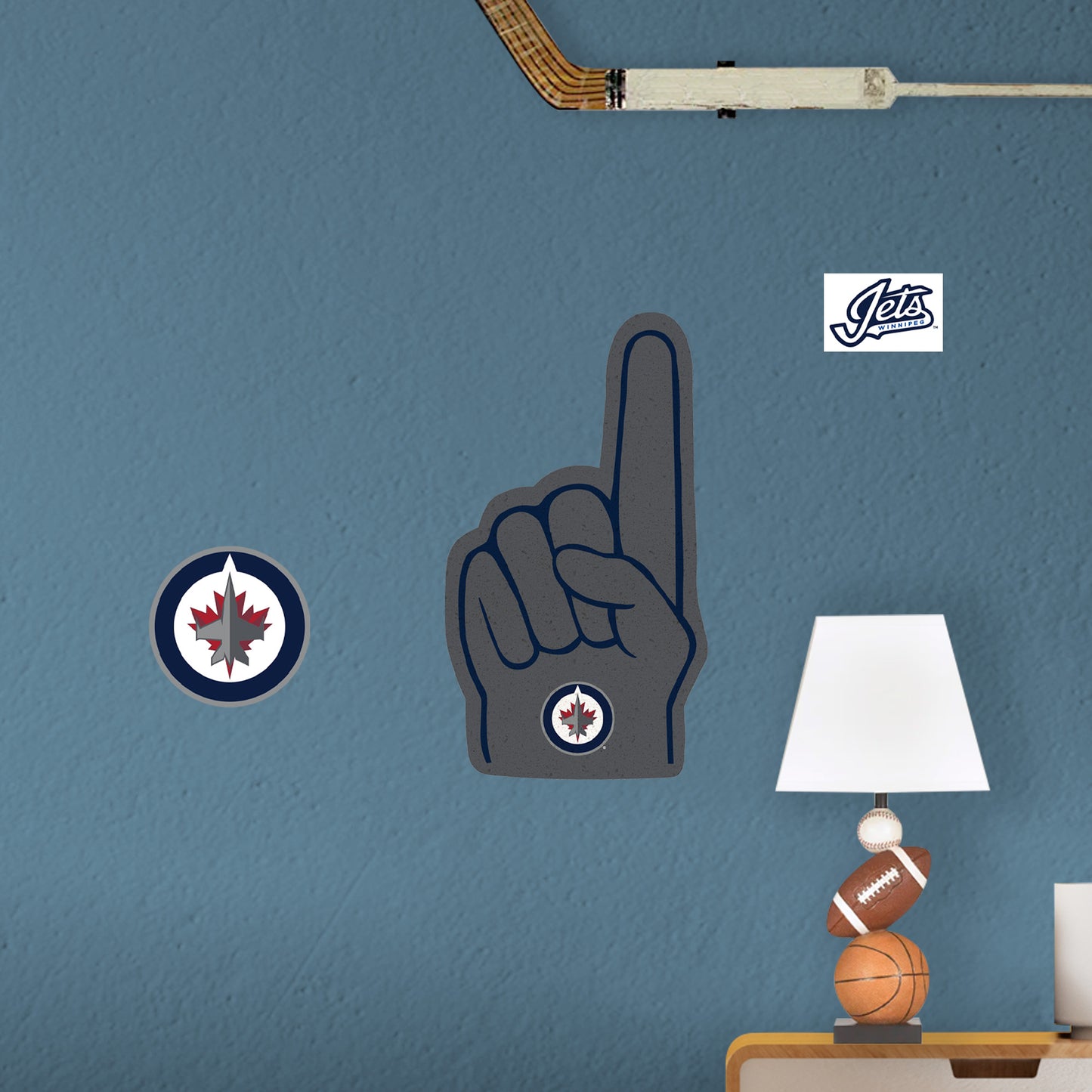 Winnipeg Jets:    Foam Finger        - Officially Licensed NHL Removable     Adhesive Decal