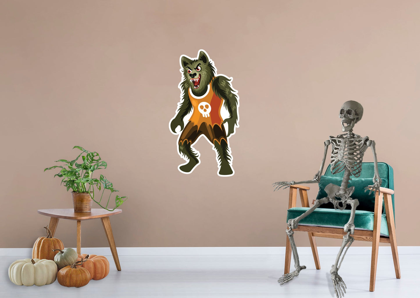 Halloween:  Green Werewolf Icon        -   Removable     Adhesive Decal