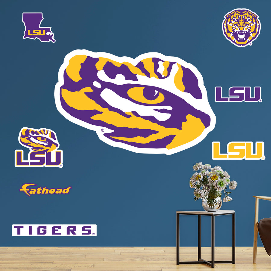 LSU Tigers - RealBig Tiger Logo Collection - Official NCAA - Reusable Vinyl Wall Decals