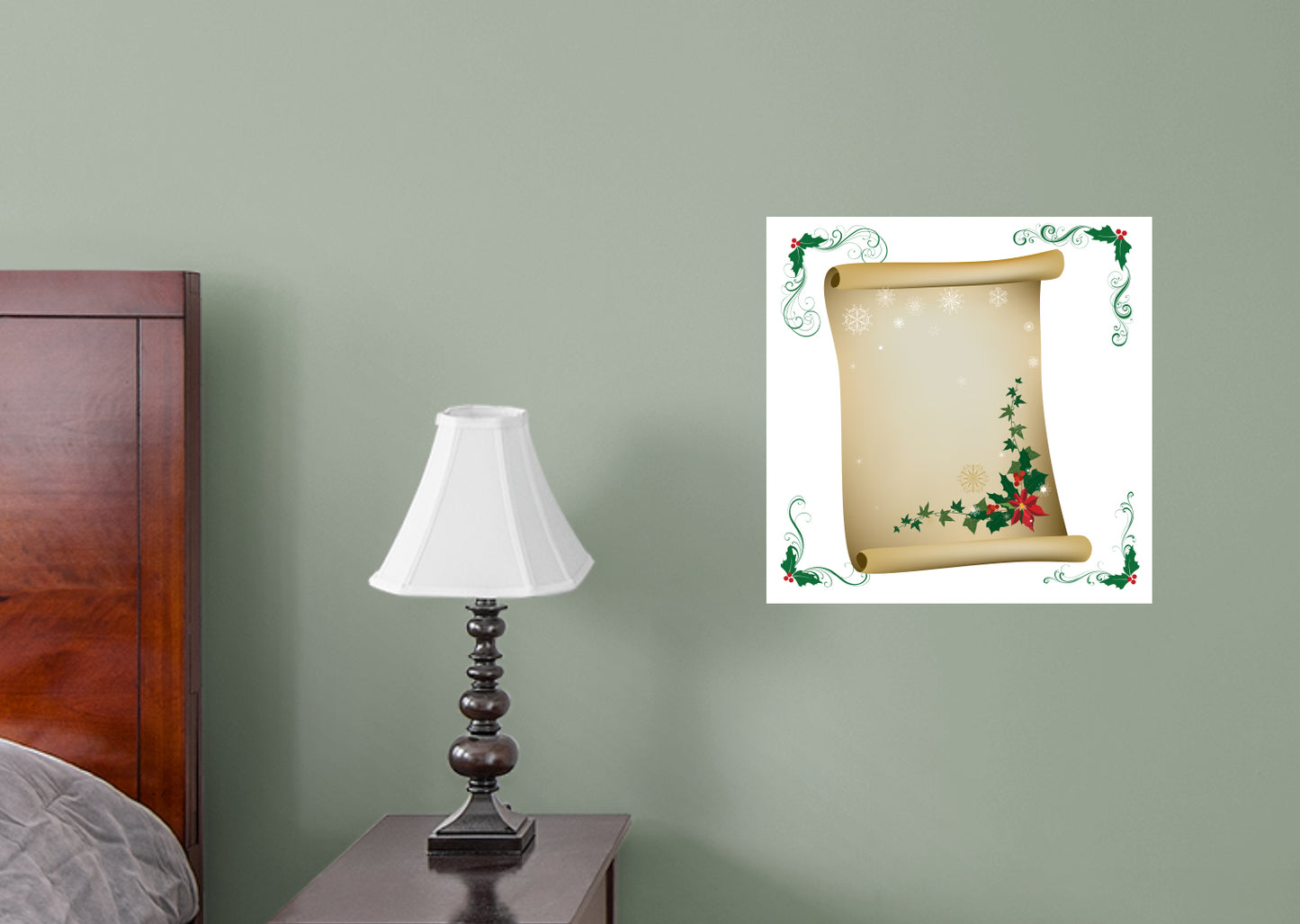 Christmas:  Greenery Dry Erase        -   Removable     Adhesive Decal