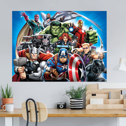 Avengers:  Group Realbig Mural        - Officially Licensed Marvel Removable Wall   Adhesive Decal