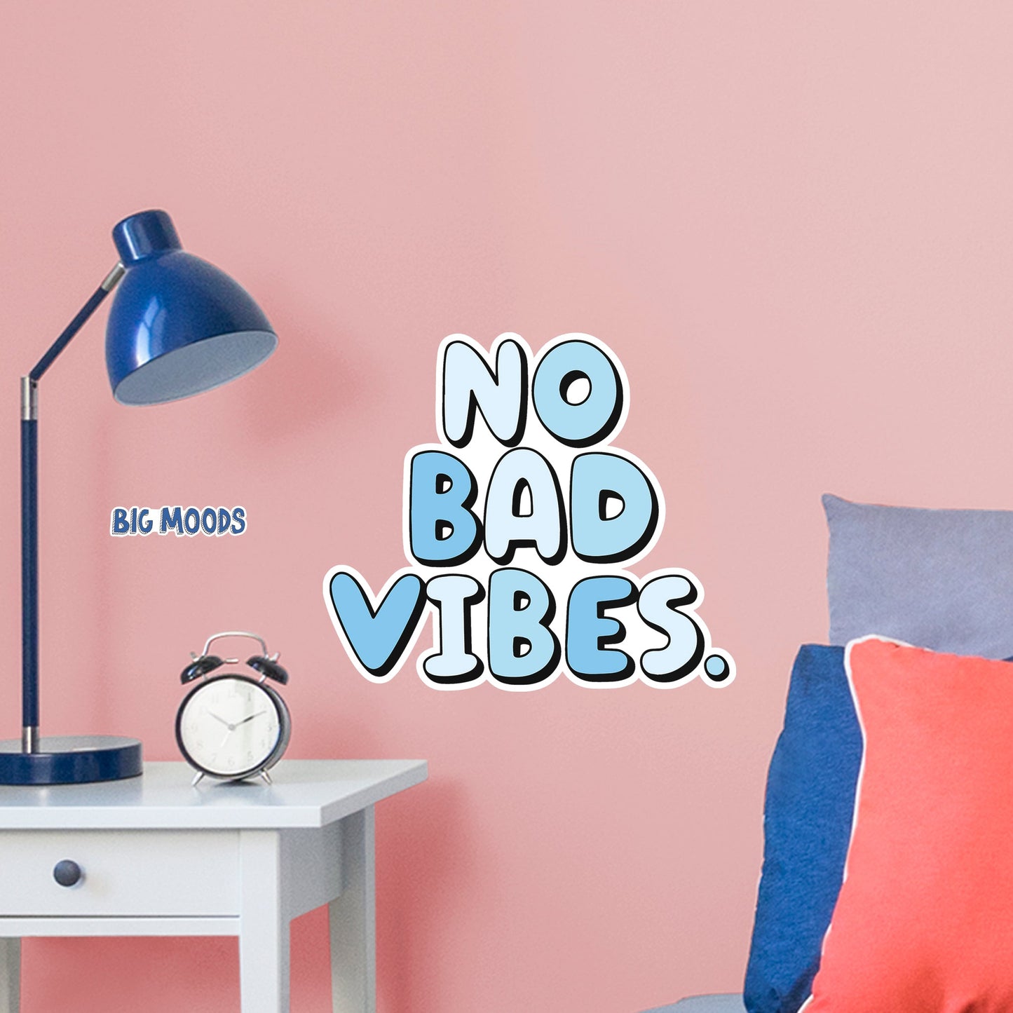 No Bad Vibes (Blue)        - Officially Licensed Big Moods Removable     Adhesive Decal