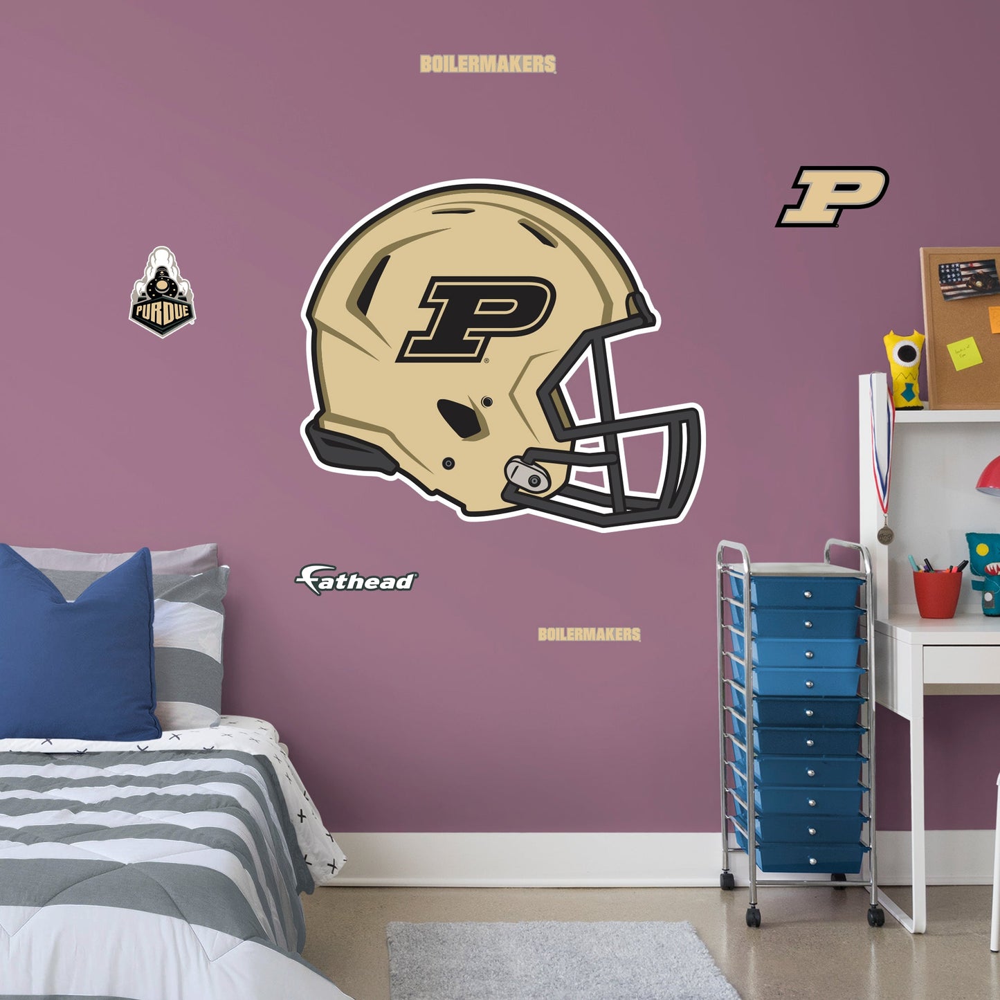 Purdue U: Purdue Boilermakers Helmet        - Officially Licensed NCAA Removable     Adhesive Decal