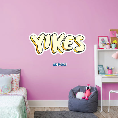 Yikes (Yellow)        - Officially Licensed Big Moods Removable     Adhesive Decal