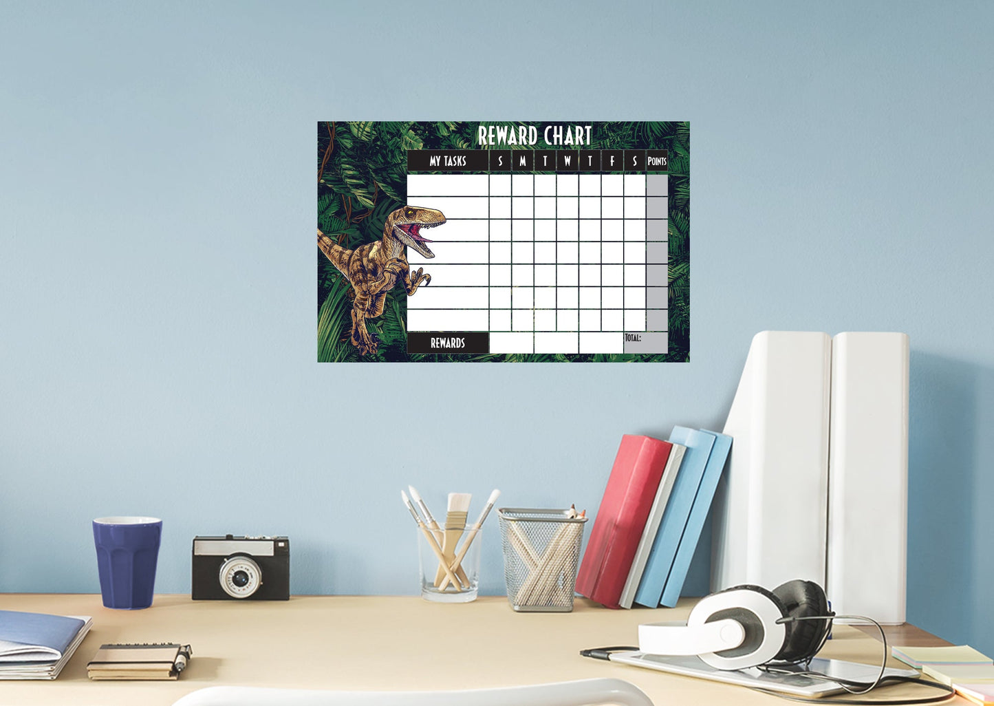 Jurassic Park: Raptor Reward Chart Dry Erase - Officially Licensed NBC Universal Removable Adhesive Decal