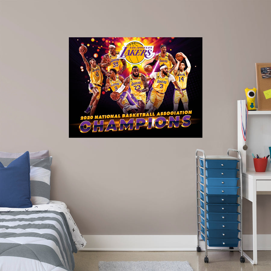 2020 Champions Mural - Peel & Stick Poster - Official NBA - Los Angeles Lakers - Reusable Vinyl Wall Decal