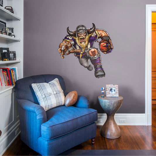 Minnesota Vikings:  Vicious Viking Logo        - Officially Licensed NFL Removable Wall   Adhesive Decal