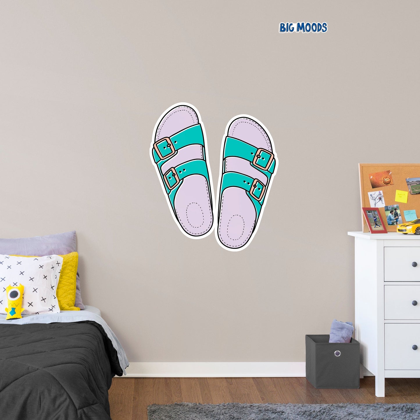 Sandals (Multi-Color)        - Officially Licensed Big Moods Removable     Adhesive Decal