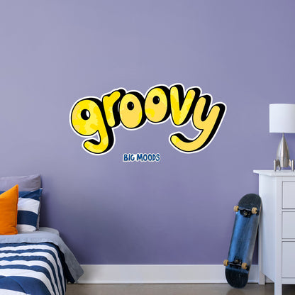 Groovy (Yellow)        - Officially Licensed Big Moods Removable     Adhesive Decal
