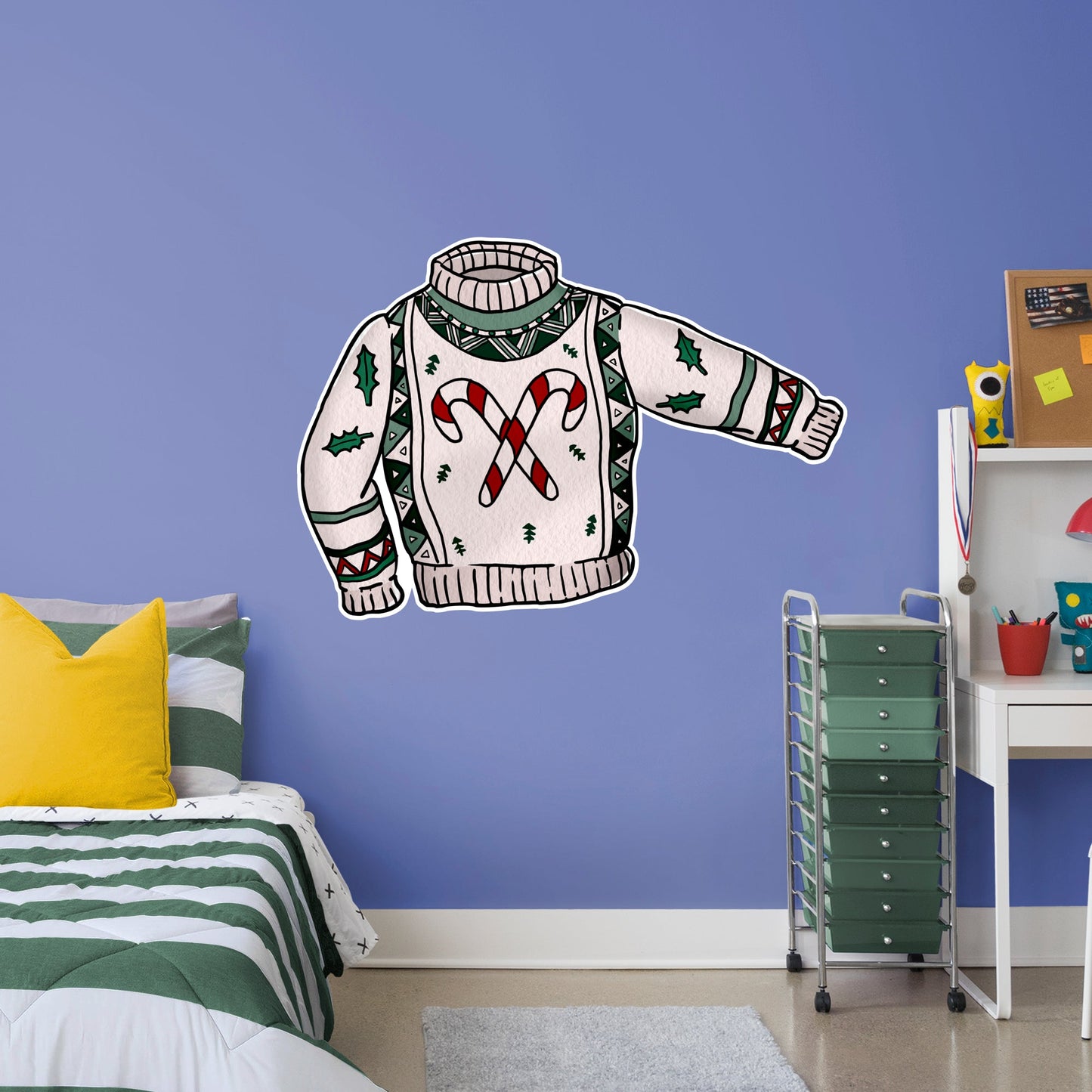 Candy Cane Sweater        - Officially Licensed Big Moods Removable     Adhesive Decal