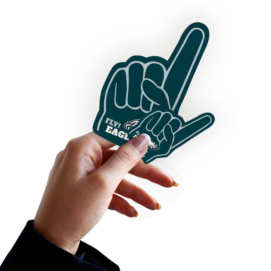 Philadelphia Eagles - 5 Foam Finger Minis (Mixed Sizes) - Official NFL - Reusable Vinyl Decals
