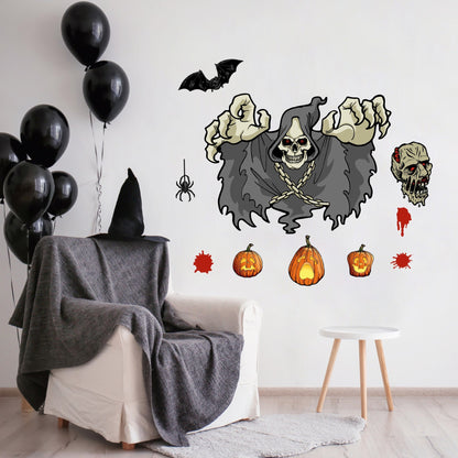 Halloween:  Ghost Skull        -   Removable     Adhesive Decal
