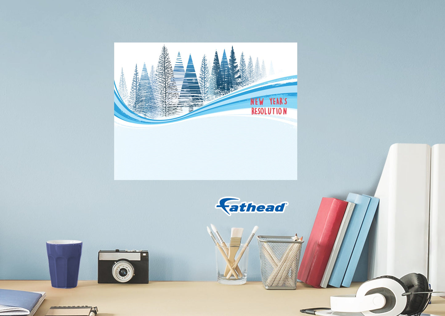 New Year: Abstract Trees Dry Erase - Removable Adhesive Decal