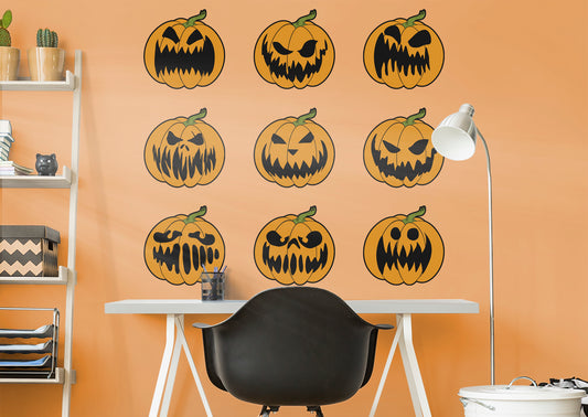 Halloween:  Pumpkin Collection        -   Removable Wall   Adhesive Decal