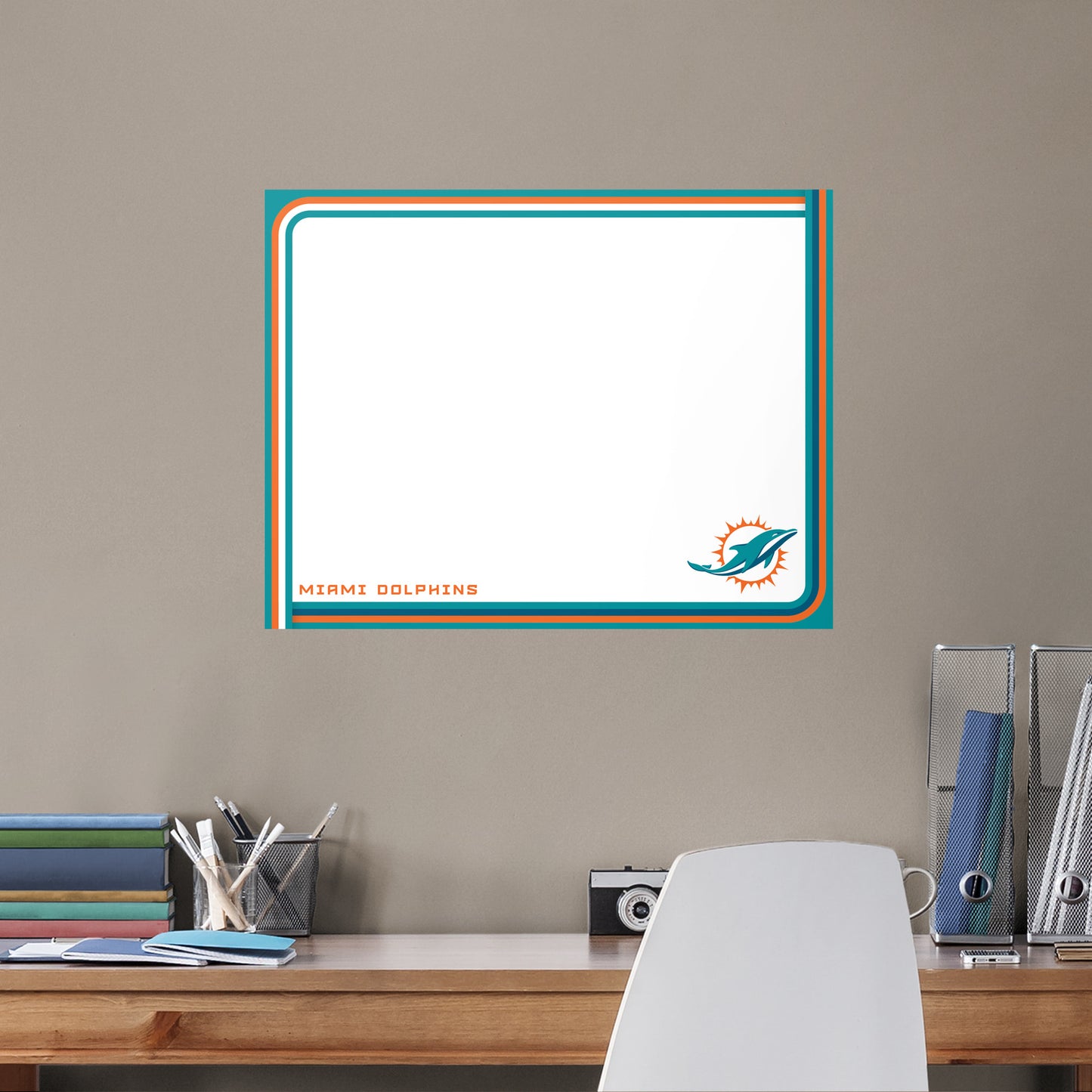 Miami Dolphins:  Dry Erase Whiteboard        - Officially Licensed NFL Removable Wall   Adhesive Decal