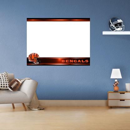 Cincinnati Bengals:   Helmet Dry Erase Whiteboard        - Officially Licensed NFL Removable     Adhesive Decal