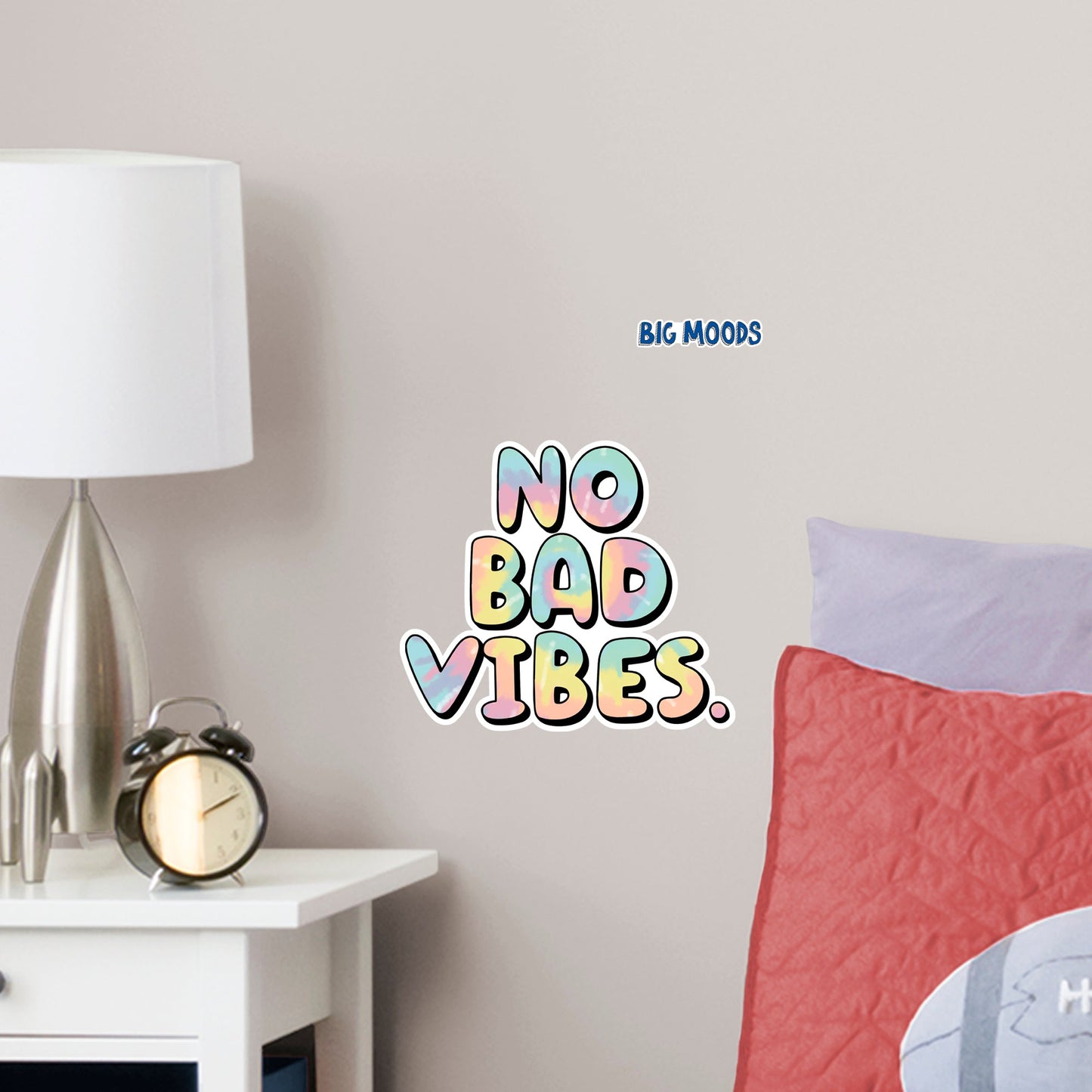 No Bad Vibes (Tie-Dye)        - Officially Licensed Big Moods Removable     Adhesive Decal