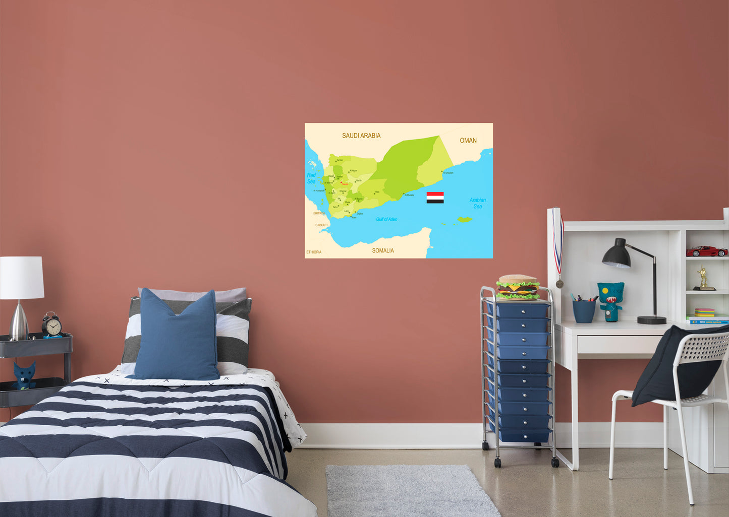 Maps of Asia: Yemen Mural        -   Removable Wall   Adhesive Decal