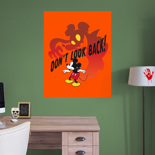 Mickey and Friends: Halloween Mickey Mouse Don't Look Back Poster        - Officially Licensed Disney Removable     Adhesive Decal