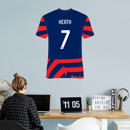 Tobin Heath Jersey Graphic Icon        - Officially Licensed USWNT Removable     Adhesive Decal
