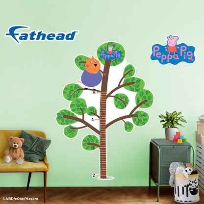 Peppa Pig: Mr Cat in the Tree Growth Chart - Officially Licensed Hasbro Removable Adhesive Decal