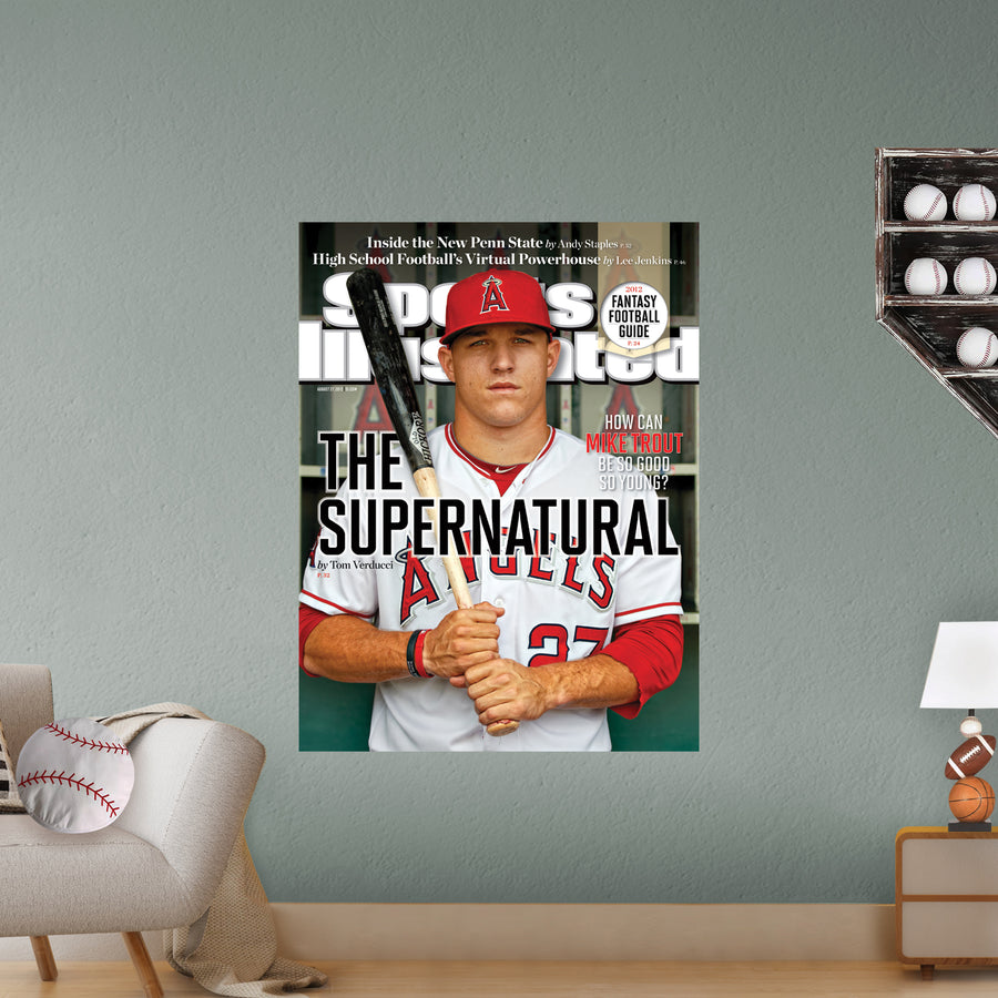 Mike Trout - August 2012 Sports Illustrated Cover - Peel & Stick Poster - Official MLB - Los Angeles Angels - Reusable Vinyl Wall Decal