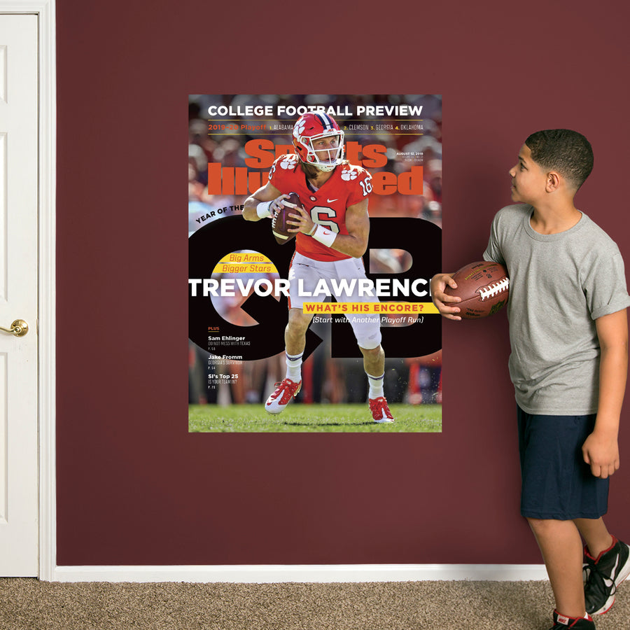 Trevor Lawrence - August 2019 Sports Illustrated Cover - Peel & Stick Poster - Official NCAA - Clemson Tigers - Reusable Vinyl Wall Decal