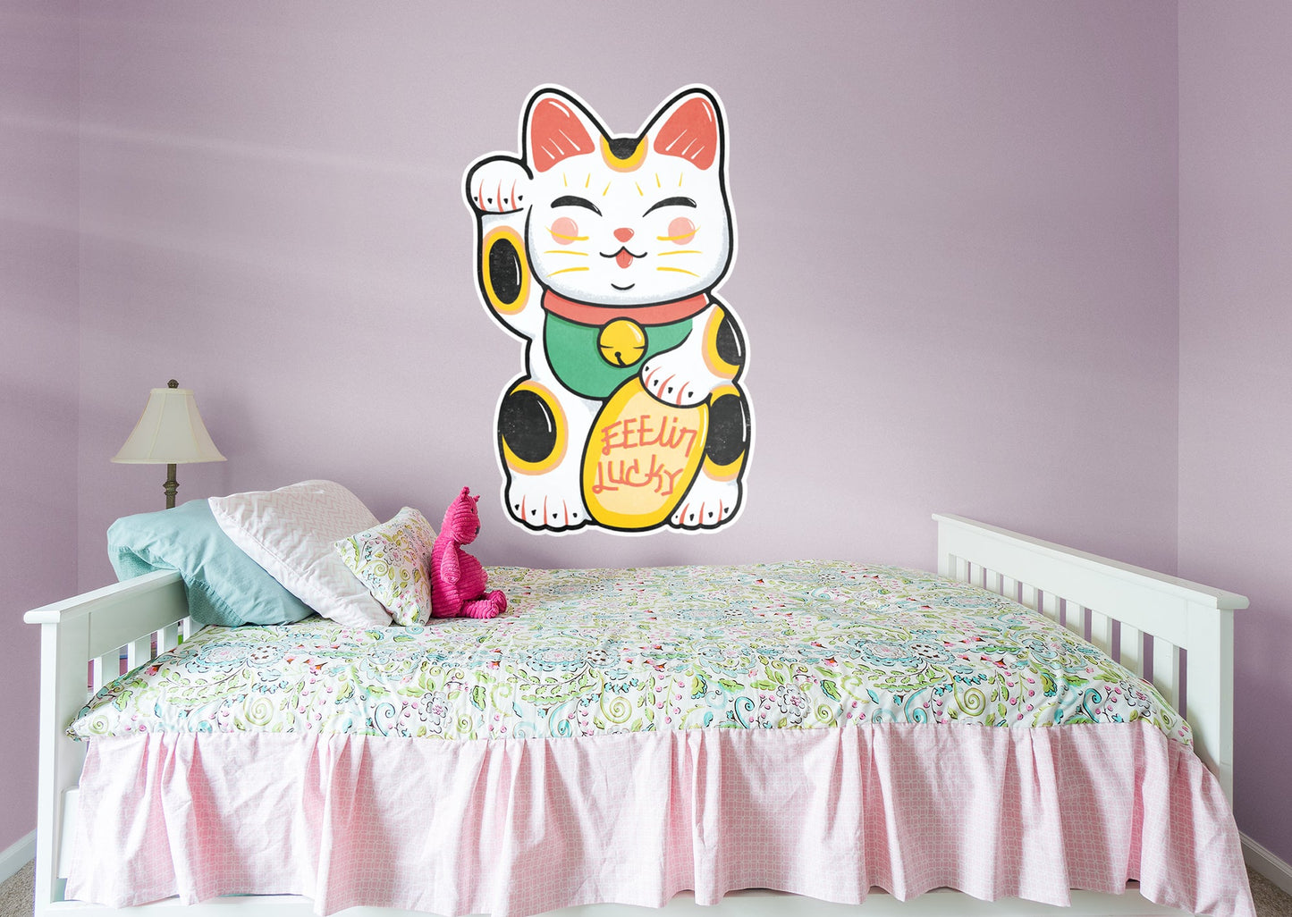 Feelin Lucky Cat        - Officially Licensed Big Moods Removable     Adhesive Decal