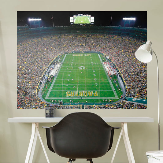 Green Bay Packers: Lambeau Field Endzone View Mural        - Officially Licensed NFL Removable Wall   Adhesive Decal