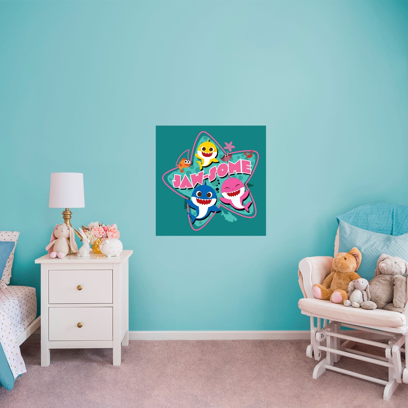 Baby Shark: Happy Friends Poster - Officially Licensed Nickelodeon Removable Adhesive Decal
