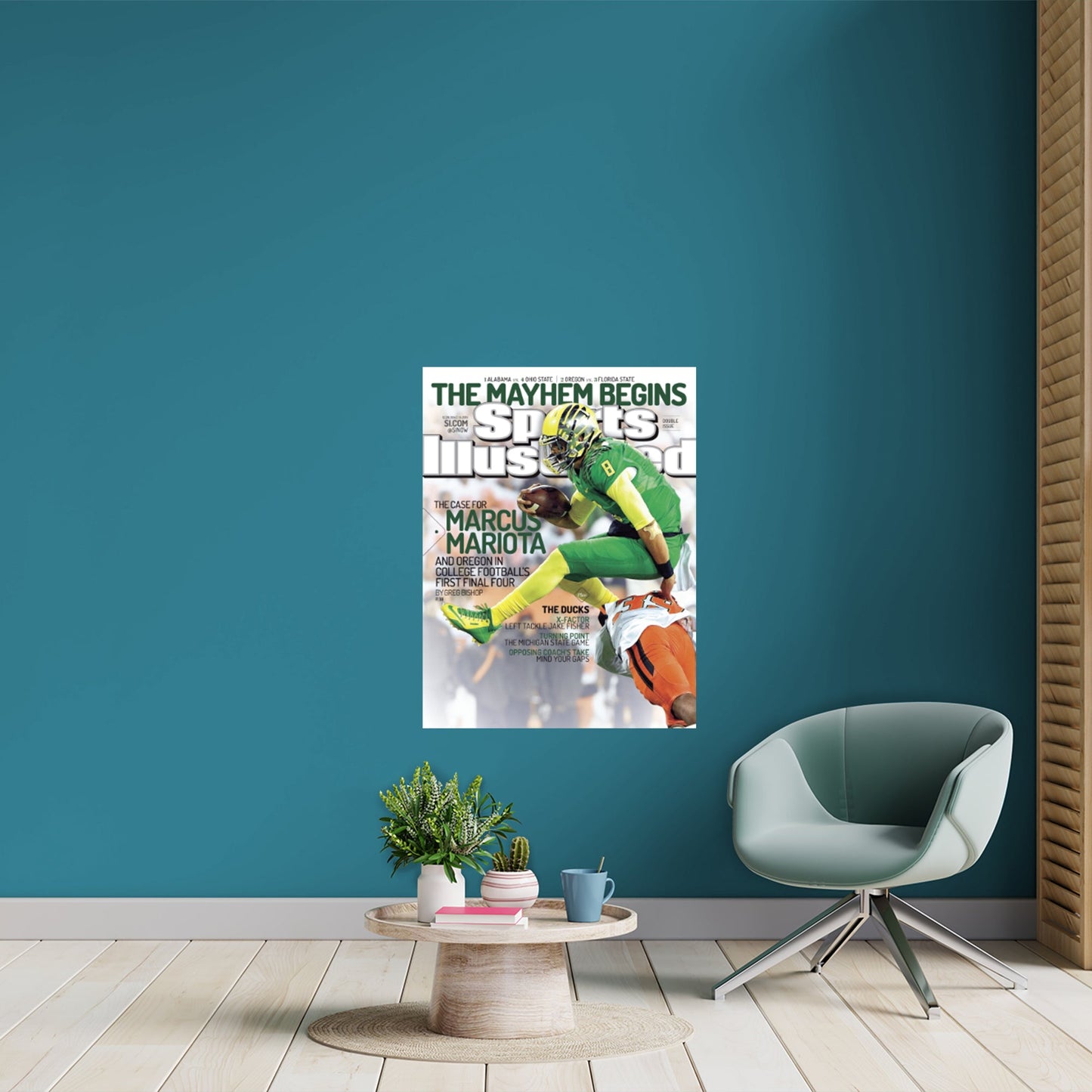 Oregon Ducks: Marcus Mariota December 2014 Sports Illustrated Cover - Officially Licensed NCAA Removable Adhesive Decal