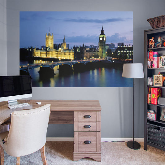Big Ben:  And Parliament Mural        -   Removable Wall   Adhesive Decal